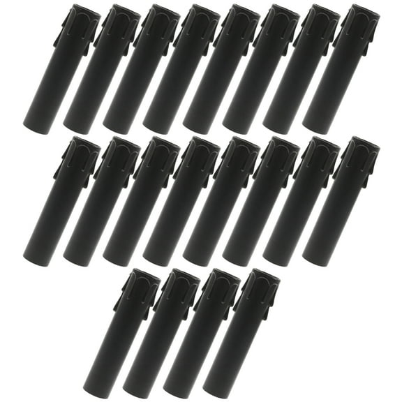 Luxshiny 20Pcs Black Plastic Candle Sleeve Covers for Chandelier Light Fixtures Decorative Replacement