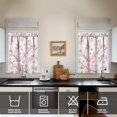 thumbnail image 2 of Vintage Pink Branches Tier Kitchen Curtains for Bathroom Living Rod Pocket Window Drapes 28"x36" 2 Panels Window Treatment Tiers, 2 of 4
