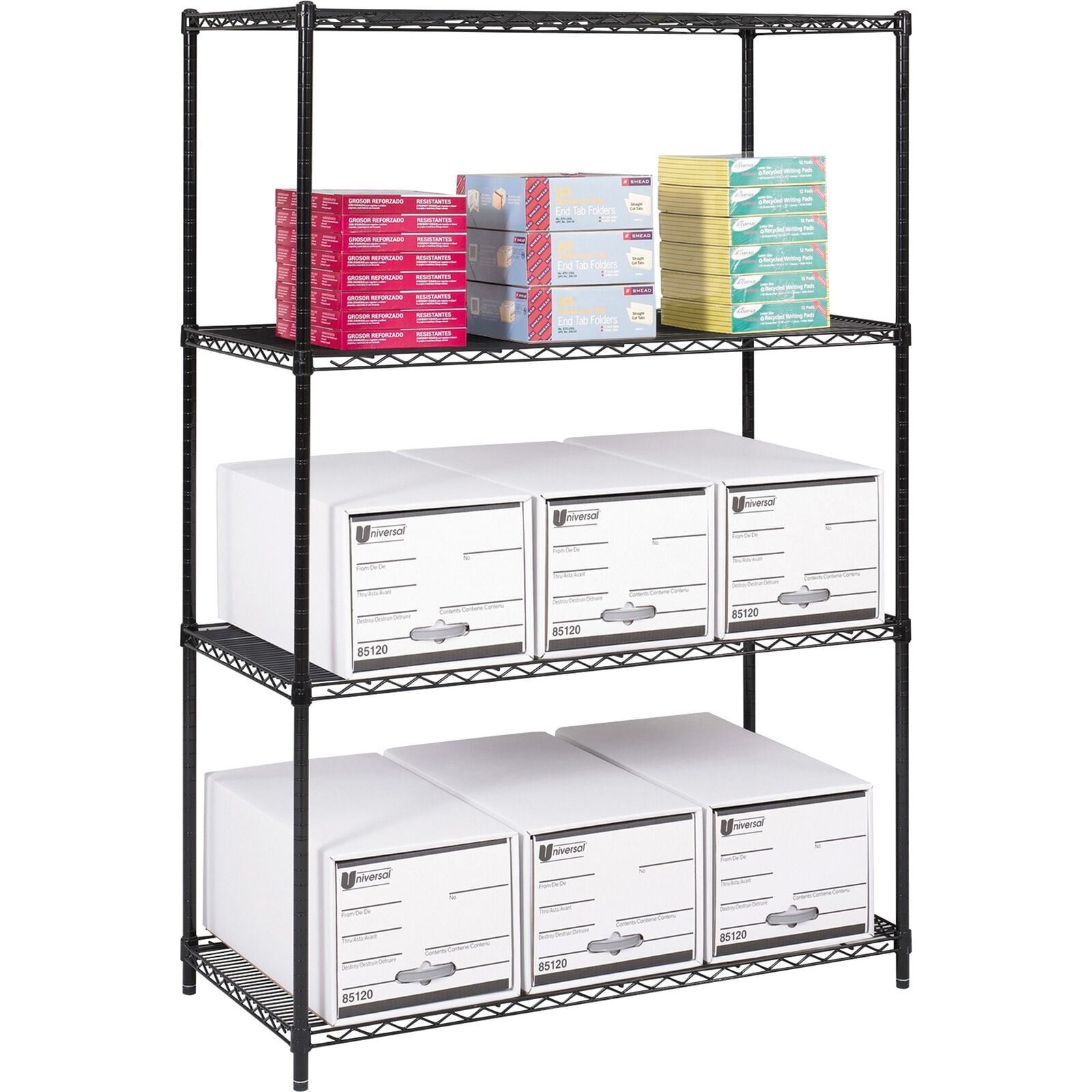 Resilia Wire Rack Shelf Liners - 4 Pack, 24 x 48, Black Vinyl