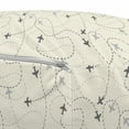 thumbnail image 3 of Travel Pouf Cover with Zipper, Airline Route Map Destination Theme Textured Travel Journey Trip Dotted Lines Print, Soft Decorative Fabric Unstuffed Case, 30" W X 17.3" L, Beige, by Ambesonne, 3 of 5