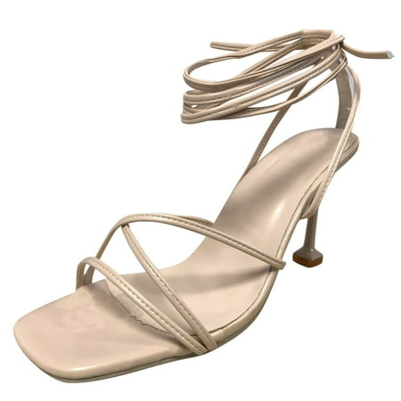 

Aompmsdx Fashion Spring And Summer Women Sandals Super High Heel Strap Cross Strap Styleshoes For Women