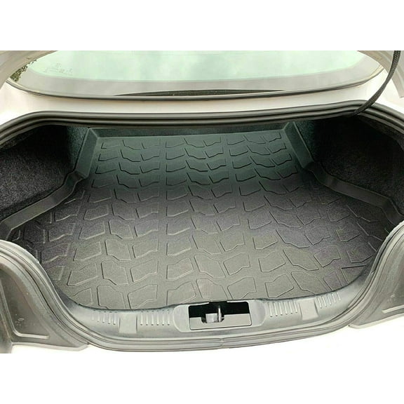 EACCESSORIES EA Cargo Liner - Trunk Mat for Ford Mustang 2015-2024 – Weather-Resistant Trunk Mats for Cars with Raised Lip – Non-Slip Car Trunk Mat Rubber – Easy to Install – Laser Pre-Cut Design