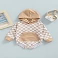 thumbnail image 2 of Combinaisons à Manches Longues/manches Courtes à Capuche Patchwork pour Bébés Garçons et Garçons avec Poches, 2 of 7