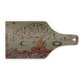 thumbnail image 2 of Ethnic Cutting Board, Vintage Tree of Life Sun and Moon Elf on Branches Enchanted, Decorative Tempered Glass Cutting and Serving Board, Wine Bottle Shape, Orange Mauve Taupe, by Ambesonne, 2 of 5