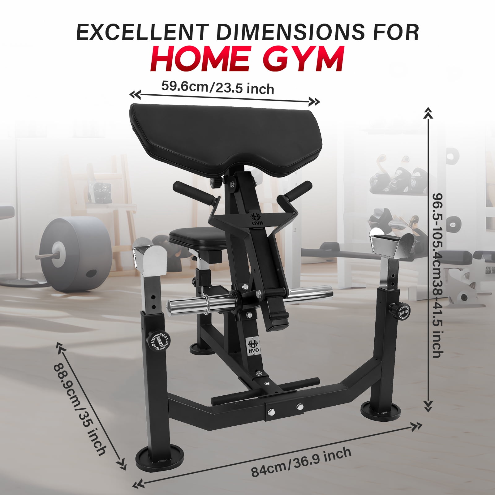 HeeH Preacher Curl Bench: Bicep Training Station for Barbell & Dumbbell Workouts with Lifting Weights Home Gym Equipment Black