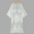 thumbnail image 2 of Women Lace Bohemian Beach Long Oversized Kimono Coat Conceited Cardigan Sweater Knit Coat Women Rib Cage Cardigan Pretty Tonight Sweaters Kimonos for Women Summer V Cardigan Sweaters for Women Medium, 2 of 9