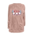 thumbnail image 3 of VALMASS Women Merry Christmas Crewneck Warm Tops Plus Size Long Sleeve Winter Velvet Tops Thick Thermal Sweaters (M, D Pink), 3 of 3