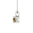 thumbnail image 3 of 0.5 cctw Simulated Champagne Diamond White Gold Plated Pendant with 18" Box Chain (5mm, Round Cut), 3 of 7