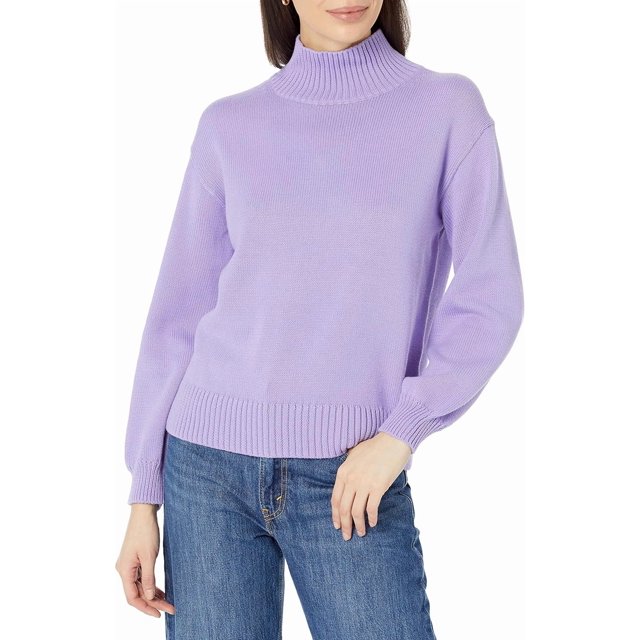 walmart Essentials Womens Plus Organic Cotton Funnel-Neck SweaterPlus Organic Cotton Funnel-Neck Sweater