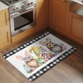 thumbnail image 3 of Rectangle Area Rug 2x3ft, Happy Easter Eggs Gnome Bunny Non-Slip Non-Shedding Floor Mat, Spring Flower Black Buffalo Washable Sturdy Carpet for Living Room Bedroom Home Decor, 3 of 9