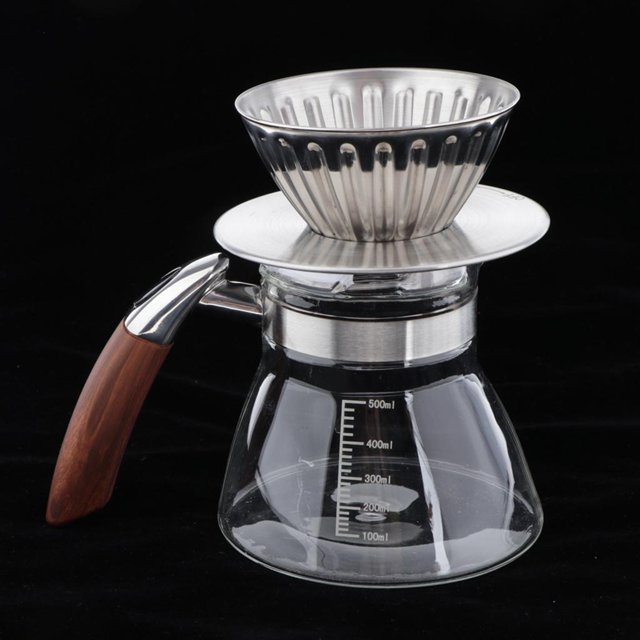 Goteador De Café Vertido - Cafetera Vertido Sin Papel - Filtro De Acero Inoxidable Y Jarra De Sin BPA - De Goteo Manual - 17 Oz Macarena Verter sobre la cafetera