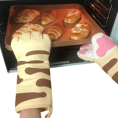 

Topaty Oven Mitt Heat Insulation Oven Glove Anti-Scald Cotton Glove Perfect for Microwave Oven and Baking