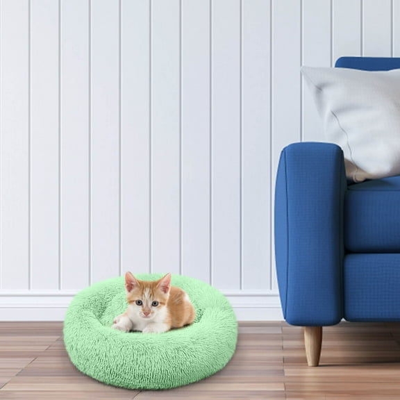 XGFHYJEH Pet Bedding for Small Animals, Pet Beds for Small Dogs, Donut Dog Beds, Cozy Cuddler Dog Bed Small, Round Winter Warm Sleeping Bag Long Plush Soft Pet Bed