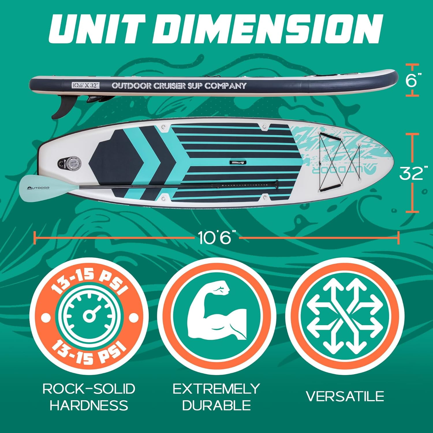 Outdoor Crusier Inflatable Stand Up Paddle Board, Ultra Portable