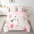 thumbnail image 3 of Homewish Western White Horse Twin Bedding Sets 7-Piece for Women, Romantic Pink Rose Bedding Comforter Set, Kawaii Rustic Animal Reversible Sheet Sets, Luxury Bedroom Decor, 3 of 8