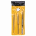 thumbnail image 1 of Juego de 3 herramientas dentales de acero inoxidable, espejo bucal, pinzas, kit de higiene y limpieza dental., 1 of 14