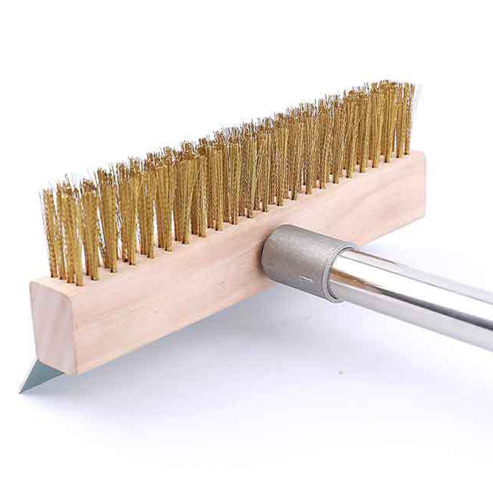 Durability Pizza Stone Cleaning Brush Copper Bristles Pizza Oven Brush Metal Scraper for Efficient Grills Maintenance
