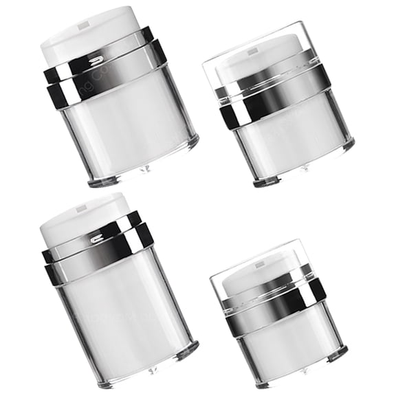 Raindrops 4Pcs Vacuum Bottle Dispenser Pump Containers for Skin .6x6.3in