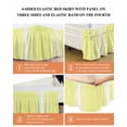 thumbnail image 6 of Yellow White Stripe Wrap Around Bed Skirts for California King Bed 18" Drop,Bed Skirt with Adjustable Elastic Belt Dust Ruffle Bed Valance for Bedroom Modern Rustic Vertical Striped Bed Frame Cover, 6 of 7
