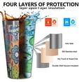 thumbnail image 3 of 16oz Tumblers Blue Pioneer Flower and Paisley Pattern Stainless Steel Vacuum Insulated Double Wall Travel Tumbler Cups Mug with Lid and Straw,Cleaning Brush for Coffee,Tea, 3 of 4