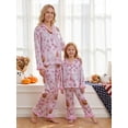 thumbnail image 4 of RUINIXCW Mommy and Me Matching Pajamas Halloween Ghost Pumpkin Print Button Down Long Sleeve Lapel Tops Pants Family Sleepwear, 4 of 6
