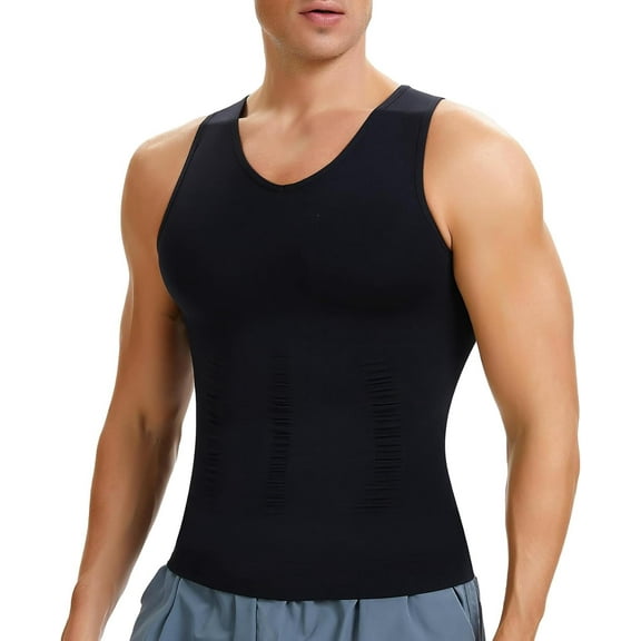 ANYFIT WEAR Men V-neck Body Shaper Vest Sleeveless Shirts Slimming Undershirts Tummy Control Tank Top
