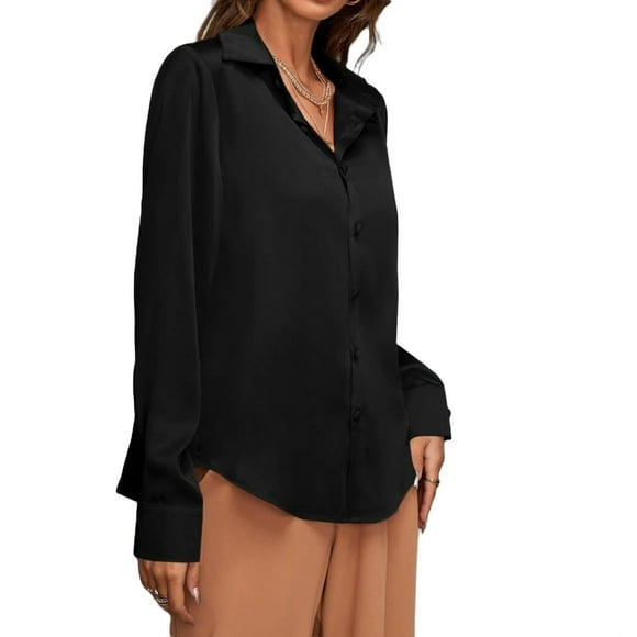 Women's Black Collared Shirts