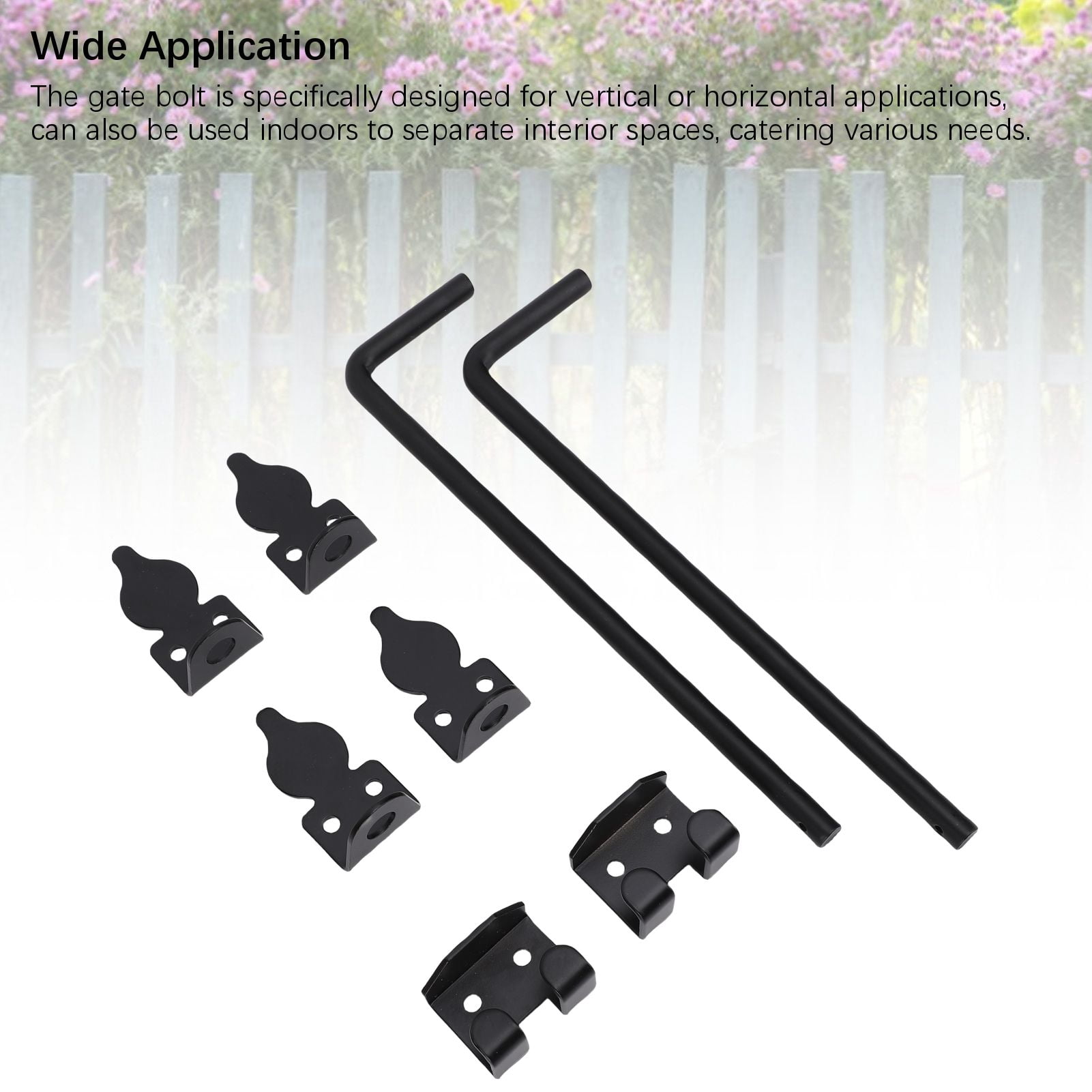 Riousery 32 in Heavy Duty Cane Drop Bolt Gate Ground Latch Rod Hardware for Wooden Fence Exterior Doors (32 inches / 81.28 cm)