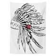 thumbnail image 3 of Ambesonne Feather Tablecloth Rectangular Table Cover, Headdress Sketch Design, 60"x90", Black White Multicolor, 3 of 4
