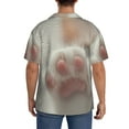 thumbnail image 3 of Rateoe Raindrop Kitten Paw Pattern Men's Short Sleeve Classic Shirt, Casual Short-Sleeved Shirt, Lightweight Summer Shirt, Cuban Collar Shirt,Button-Front Shirt-3X-Large, 3 of 5
