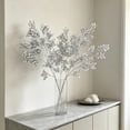 thumbnail image 2 of Artificial Silver Flower Stems Faux Metallic Roses, Bendable Branches For Home Vase Centerpiece, Wedding Party Farmhouse Table Arrangement Decor And Display, 2 of 6