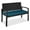 Blue Black, variant on Yunken 2-Person Wicker Patio Bench with Seat Cushion, 700lb Capacity for Garden, Backyard - Peacock Blue/Black