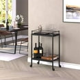 thumbnail image 3 of Henn&Hart 23" Black Grain Metal Bar Cart, 3 of 9