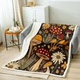 thumbnail image 2 of Groovy Flowers Sherpa Blanket 40"X50", 70S Retro Floral Throw Blanket 80S 90S Hippie Flower Fleece Blanket Vintage Boho Psychedelic Mushrooms Fuzzy Blanket Decorative Sofa Couch, 2 of 6