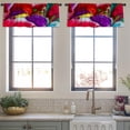 thumbnail image 3 of LALILO Kitchen Curtain Valance Picture Canvas Multicolor Rod Pocket Window Curtain 52"x 18" Set of 2, 3 of 5