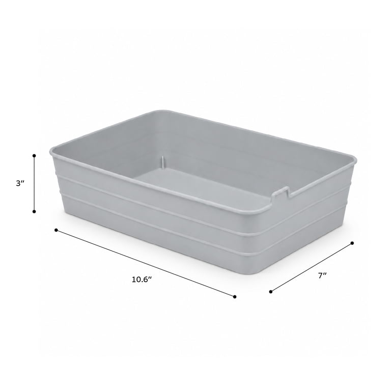 Mainstays 2-Pack Flexible Drawer Storage Organizer Bins, Gray photo 5