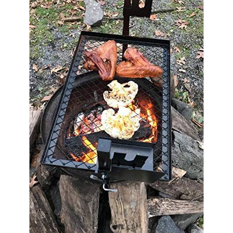Adjustable Camping Rotisserie Grill System - 29" Spit Rod, 3V DC Motor, Portable For Open Fire Cooking