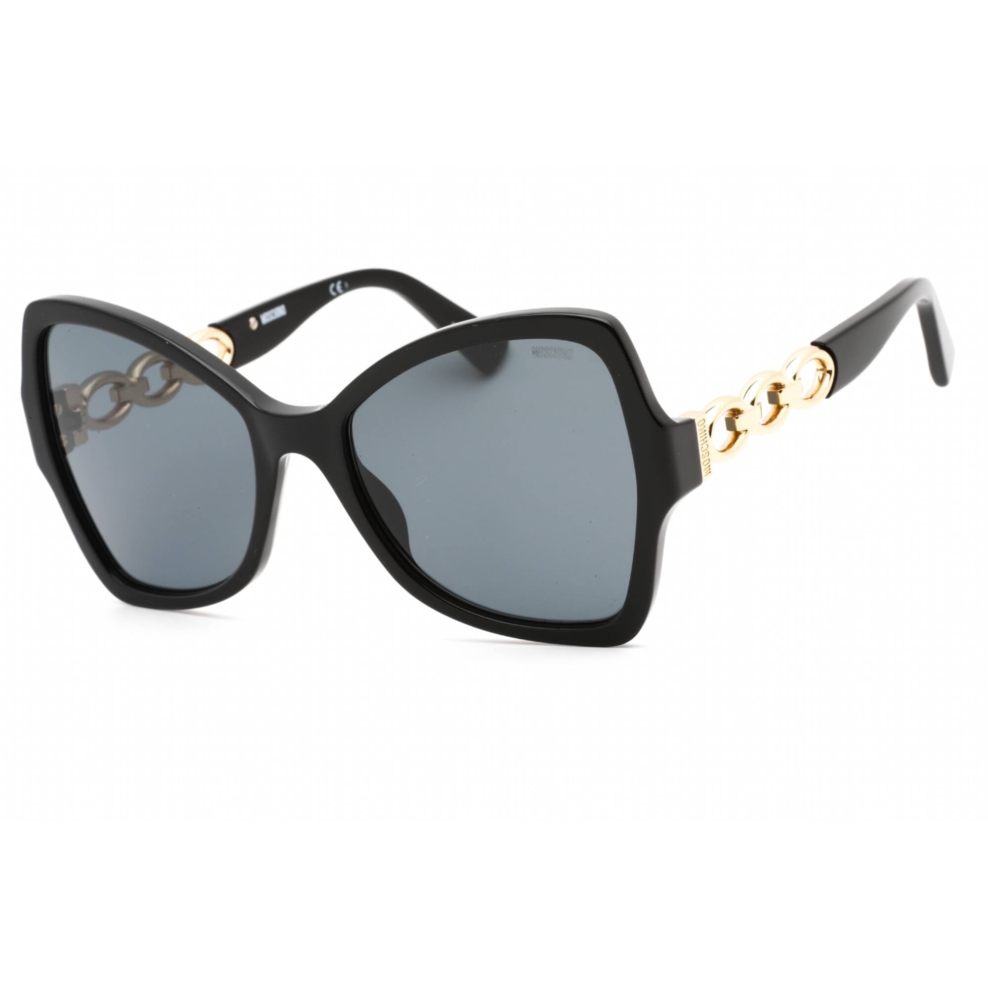 Moschino MOS085/G/S 0KB7 90 Sunglasses - Gold Frame, Grey Lenses New MOSCHINO MOS145/S 0807IR Black/Grey 55-18-135 Sunglasses  main image 4