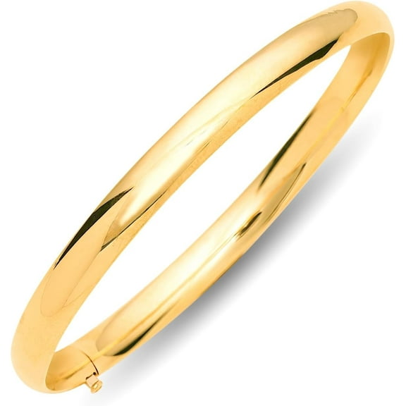Floreo 14k Yellow Gold or White Gold 6mm Polished Bangle Bracelet