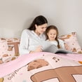 thumbnail image 4 of Erosebridal Monogrammed T Kids Twin Bedding Sets, Capybara Girls Bedding Comforter Set, Pink Reversible, 7-Piece, 4 of 7