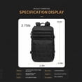 thumbnail image 7 of Heavy-duty hiking backpack, large-capacity multi-functional outdoor sports backpack, men's backpack (black), 7 of 7