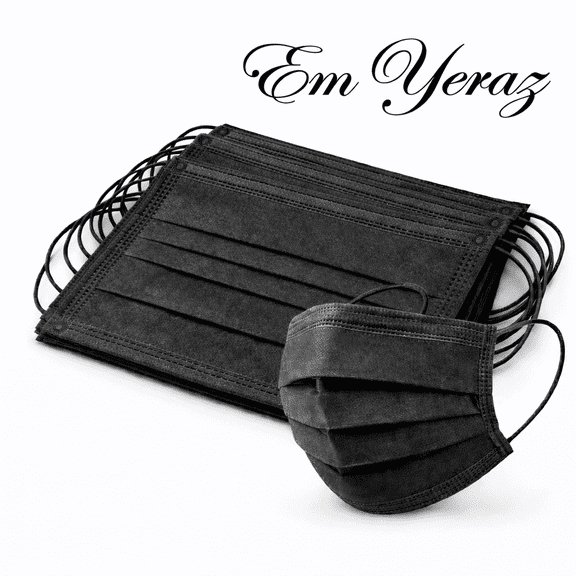 Em Yeraz 100 PCS Face Masks ,3 Ply Disposable Face Mask Filter Protection, Medical Procedure Mask, used for Men Women and Teen (Dark Black)