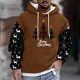 thumbnail image 1 of Sudadera con capucha para hombre, estilo casual, con cuello redondo, estampado, manga larga, blusa de poliéster, 1 of 5