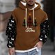 thumbnail image 1 of Sudadera con capucha para hombre, estilo casual, con cuello redondo, estampado, manga larga, blusa de poliéster, 1 of 5