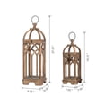 thumbnail image 3 of Glitzhome 2-Piece Farmhouse Church Window Lanterns Natural Brown Wood Set, 3 of 5