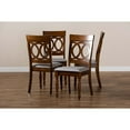 thumbnail image 6 of Baxton Studio Lucie Modern and Contemporary Grey Fabric Upholstered and Walnut Brown Finished Wood 4-Piece Dining Chair, 6 of 7