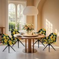 thumbnail image 4 of Xoenoiee Black Sunflower Pattern Dining Chair Cover High Elasticity Curved Back Chair Cover Removable Dining Room Seat Slipcover Minimalist Armchair Slipcover for Home Living Room, 4 of 7