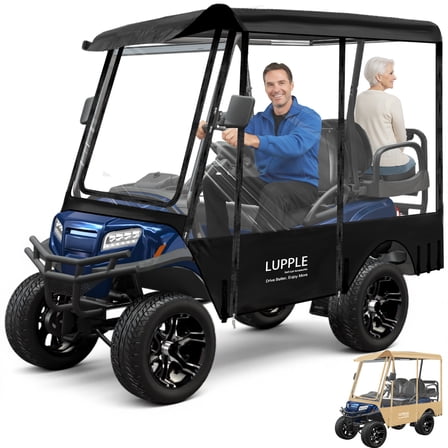 LUPPLE 4 Passenger Golf Cart Enclosure Extended Roof 94" Universal Rain Cover 600D 4-Sided