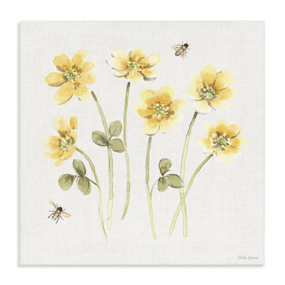 Stupell Industries Cottage Sweet Honey Wildflowers Canvas Art, 17 x 17, by Beth Grove