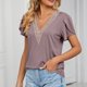 thumbnail image 3 of Camiseta Mujer Camiseta de mujer sexy de verano Camiseta con cuello en V profundo Ropa femenina suave informal (Púrpura M) Cgtredaw para Mujer Púrpura T S, 3 of 7